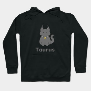 Taurus Cat Zodiac Sign with Text Hoodie